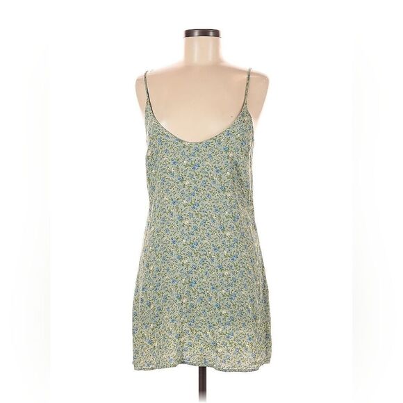 Reformation Green Pistachio Floral Ventura Mini Slip Short Dress M #256
